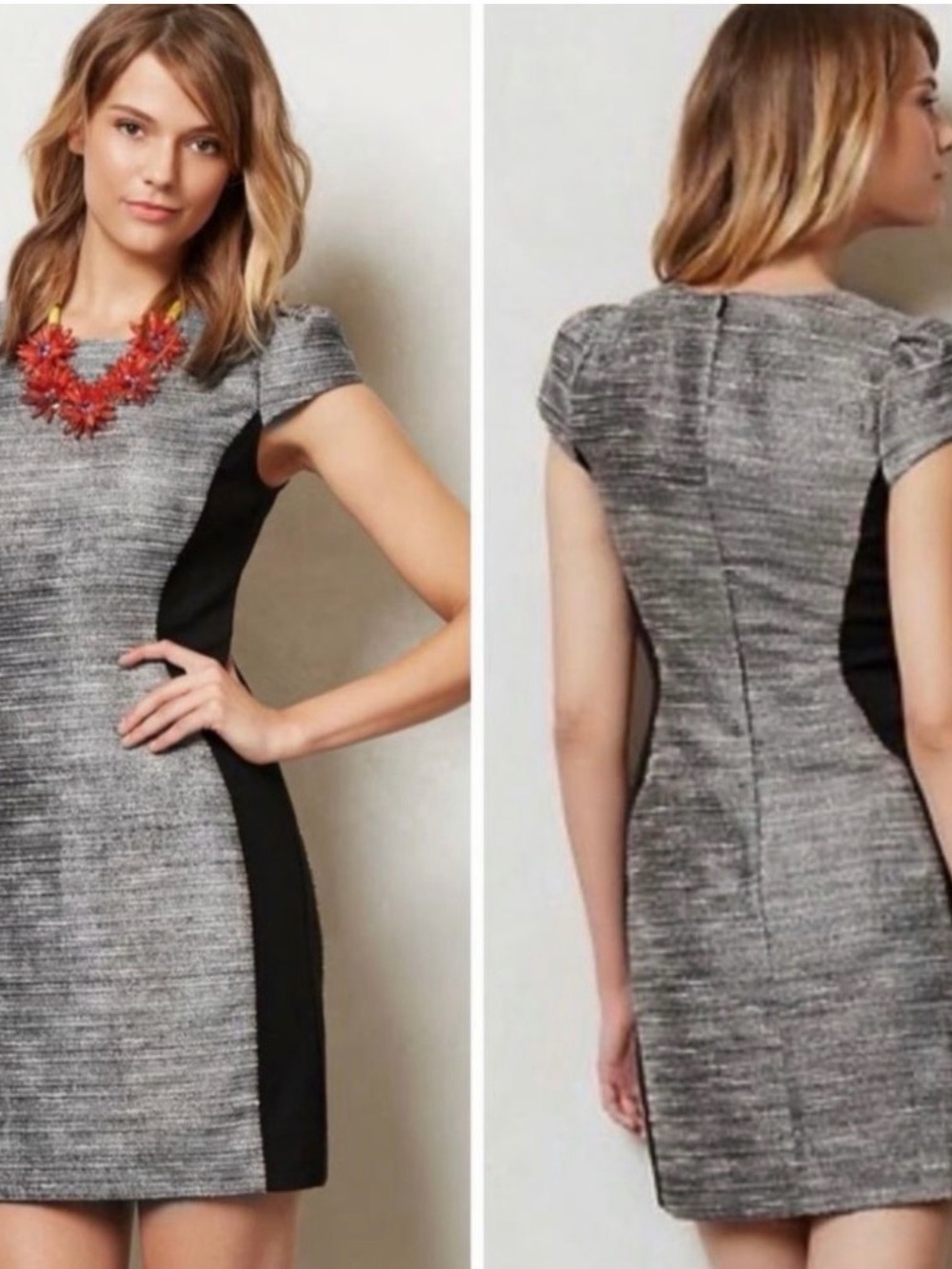 Anthropologie Moulinette Soeurs Black and Gray Midi Sheath Dress from - Picture 3 of 3
